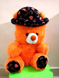 Adorable Orange Teddy Bear with Hat