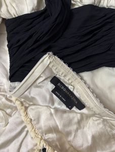 Chic Ivory Midi Dress with Black Sash