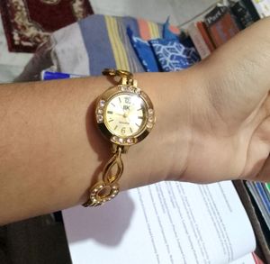 Women's Gold Watch With Stones