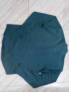 Stylish Green Band Collar Shirt