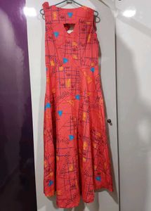 Pink Printed Dress👗