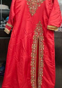 One Side Cut Dress With Heavy Work