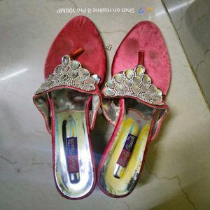 Red Embellished Flats