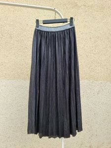 Maison Blanche Pleated Midi Skirt Silver Waistband
