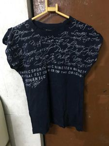 Navy Graphic Print Tee