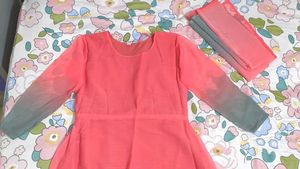 Double Color Anarkali And Dupatta Set