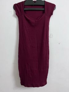 Burgundy Bodycon Mini Dress