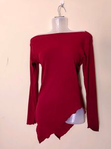 Burgundy Asymmetrical Top