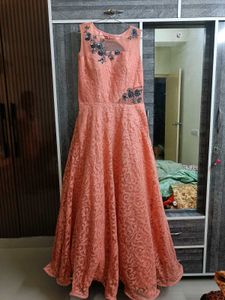 Peach Embellished Dress