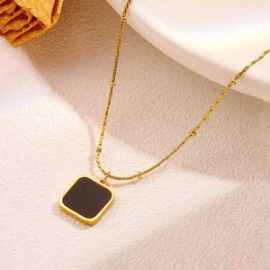 Elegant Anti Tarnish Square Pendant Necklace