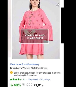 Dressberry Women Pink Shift Dress