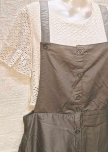 New Fresh Piece Grey Combo Jumpsuit Skirt Dress