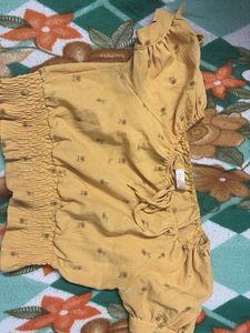 Cute Yellow Floral Top