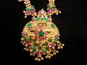 Gold-Tone Ruby & Emerald Necklace