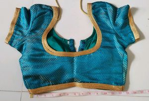 Readymade Light Blue Blouse Silk Blend Material