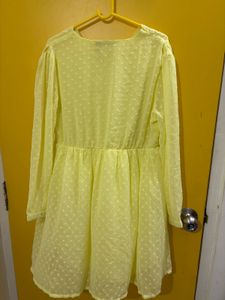 Sassafras Yellow Polka Dot Mini Dress