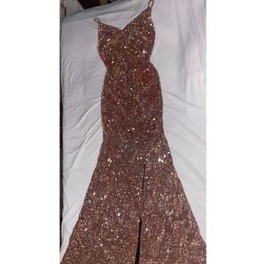 URBANIC Women&#39;s Ruched Sequin Gowns Sexy Spaghetti