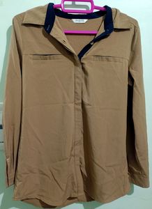 Brown Long Sleeve Blouse