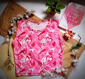 Pink Colour Summer Wearing Trending Korean Top