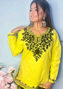 Cute Embroidery Short Kurtis