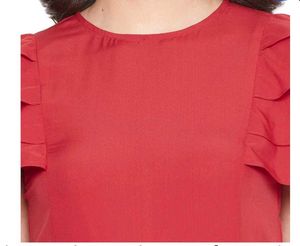 Stylish Red Ruffled Jumpsuit