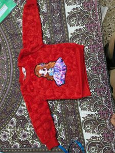 Cute Red Girl&#39;s sweatshirt for 2-4 years