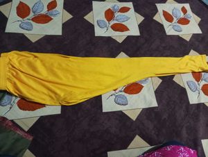 Yellow Cotton Linen Leggings