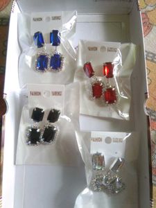 Gemstone Dangle Earrings Combo