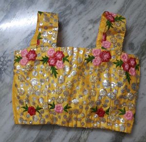 Yellow Embroidered Lehenga Choli Set