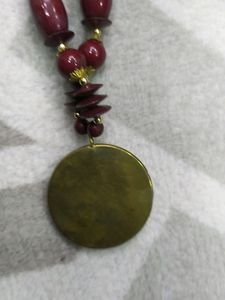 Brown And Mahroon Color Combination Necklace