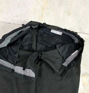 NETPLAY BLACK STRIPED STRAIGHT FIT TROUSERS