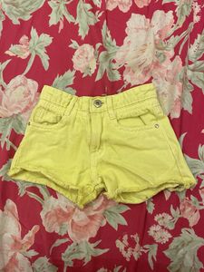 Cute Yellow Denim Shorts