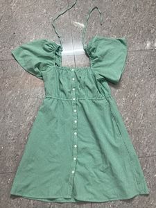 Cute Green Checkered Dress