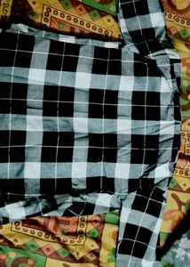 Black and White Checked Button-Down
