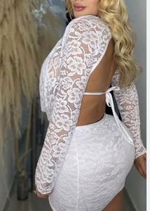 White Lace Mini Dress