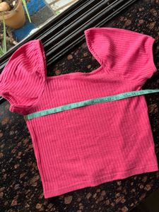 Pink ribbed top