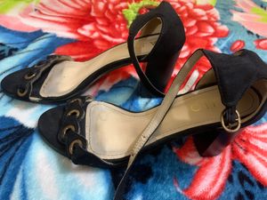 Ajio heels - Black With Embellishments