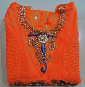 Elegant Orange Ethnic Gown