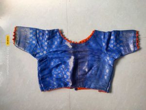 Navy Blue , Orenge Combination Blouse