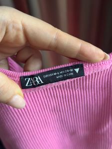 Zrara Pink Ribbed Tank Top M-L
