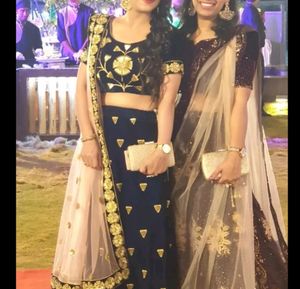 Designer Velvet Royal Blue Lehenga