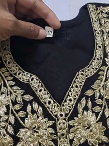 Elegant Black Embroidered Kurta Set