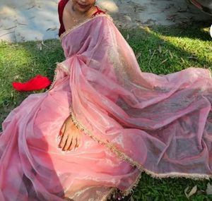 New Silk Nylon Saree With Velvet Blouse Piece