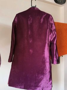 Elegant Purple Sherwani Style Coat