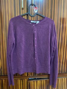 Purple Cardigan Sweater