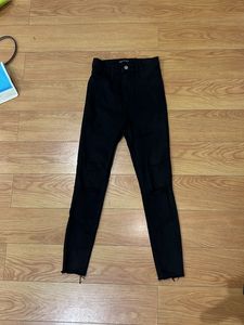 ZARA Skinny Ribbed Jeans Black