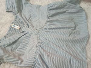 Striped Puff Sleeve Top