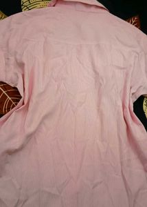 Pink Striped Collared Button-Down Shirt