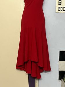 Pintrest Designer party wear Red one piece