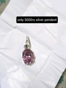 Pink Sapphire With Silver 12g Pendent Men And Girl